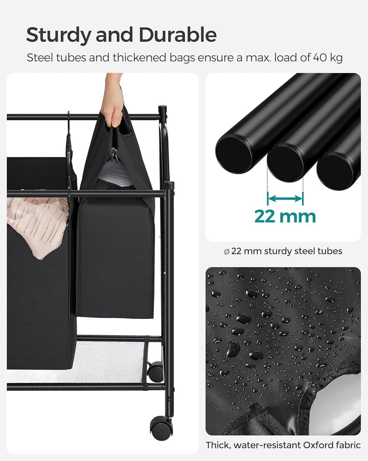 SONGMICS Rolling Laundry Sorter LSF005