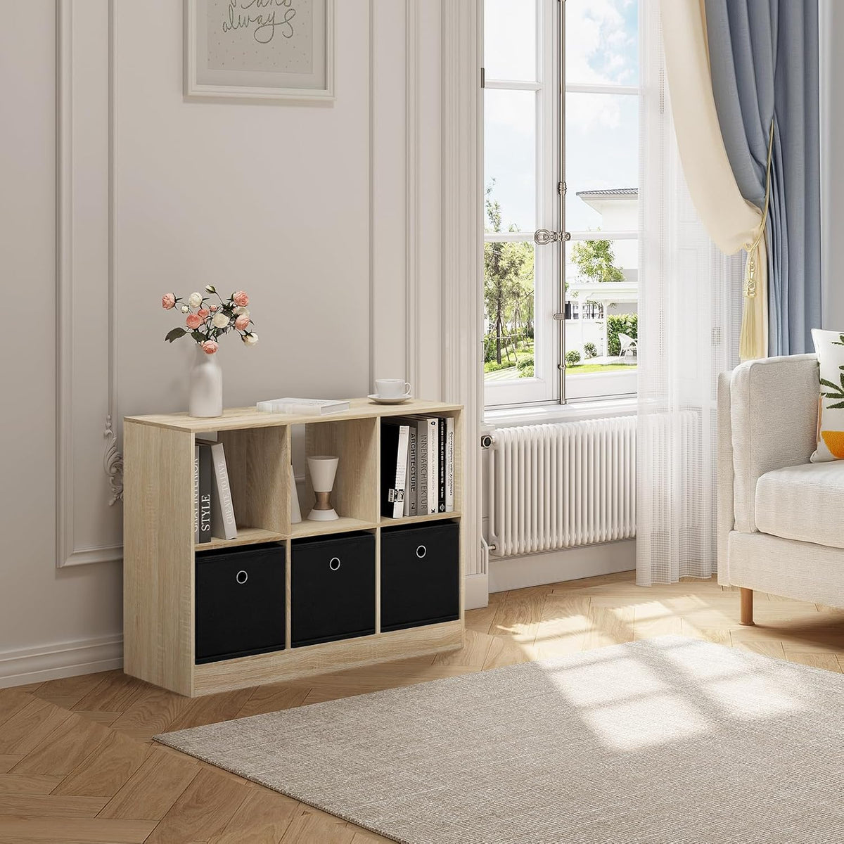 WOLTU Bookcase with 6 Cubes (SK033HEI)