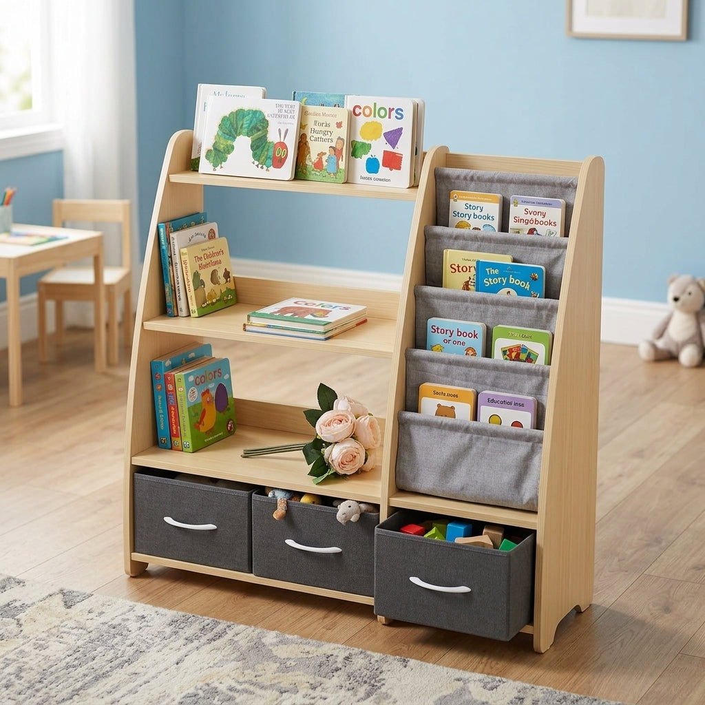 Multi-Storage Bookshelf and Toy Organizer