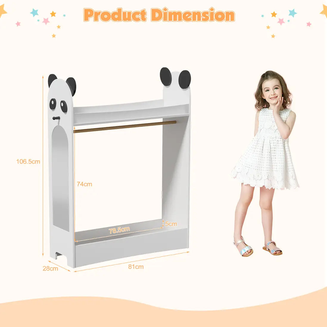 Stylish Kids Wardrobe with Mirror