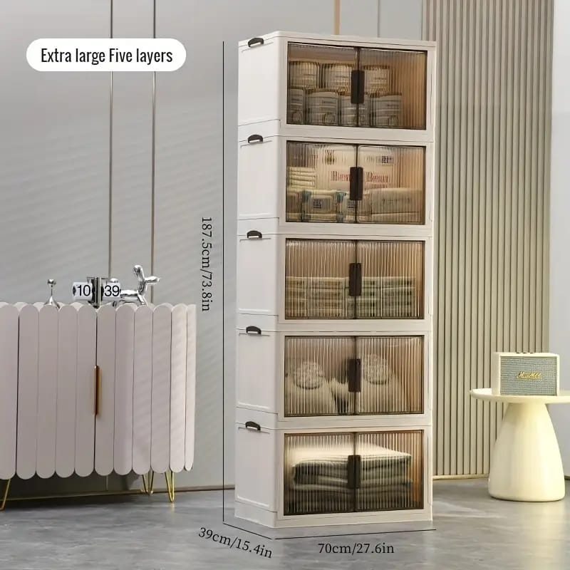Foldable Plastic Storage Container Cabinet