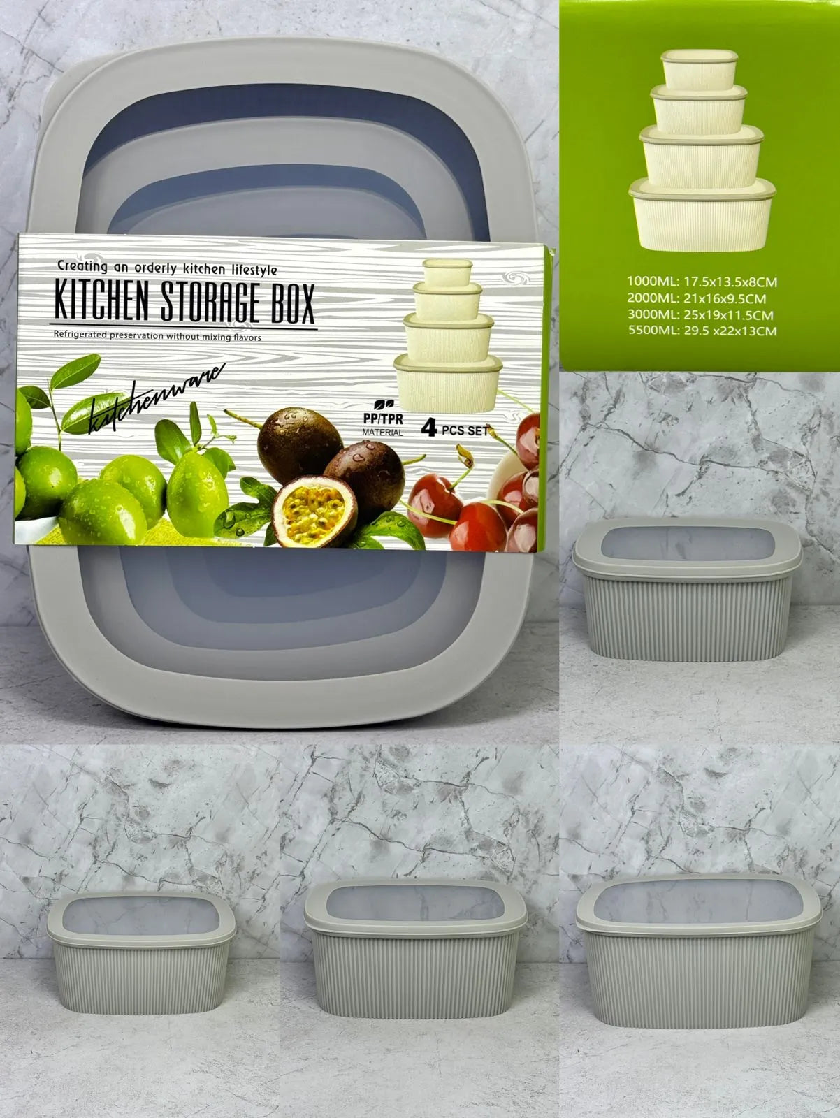 Set of 4 Kitchen Storage Box