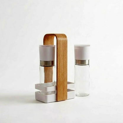 Danny Home Spice Rack with 2 Glass Spice Jars