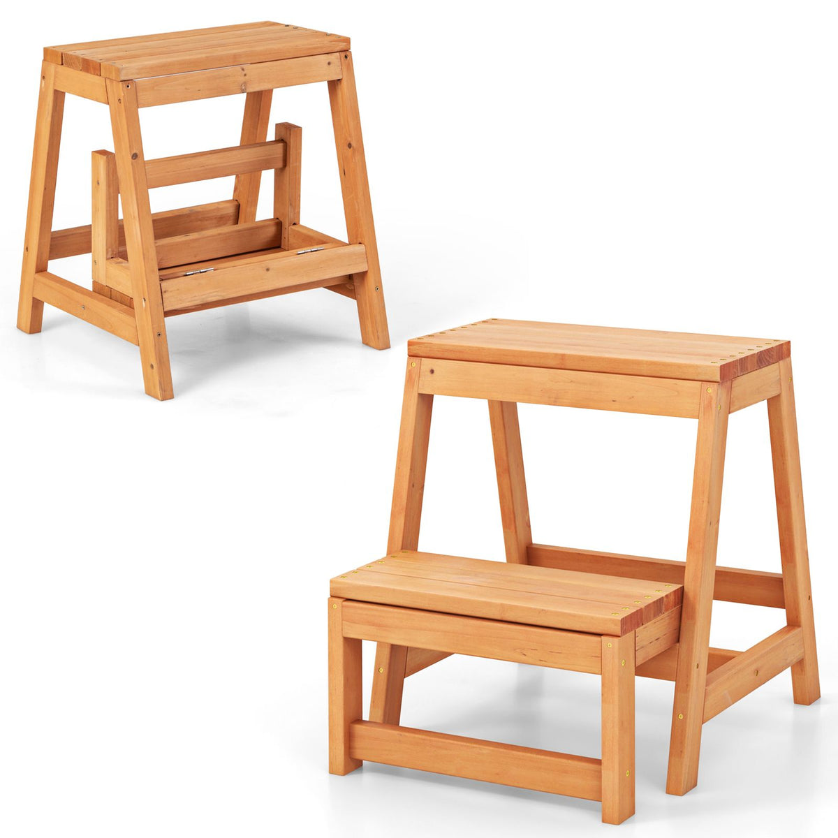 Costway Multipurpose 2-Tier Folding Step Stool