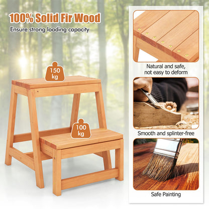 Costway Multipurpose 2-Tier Folding Step Stool
