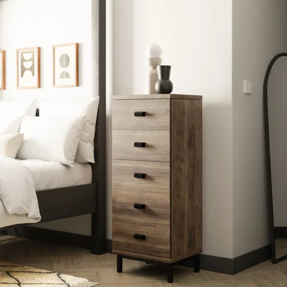 Fulton Tall 5 Drawer Chest, Pine Effect