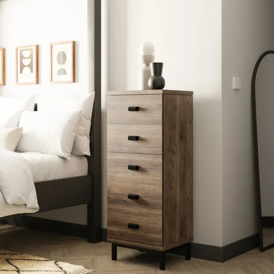 Fulton Tall 5 Drawer Chest, Pine Effect