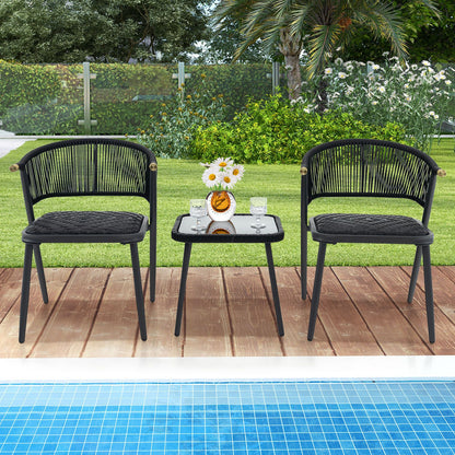 Costway 3 Piece Outdoor Wicker Furniture Set