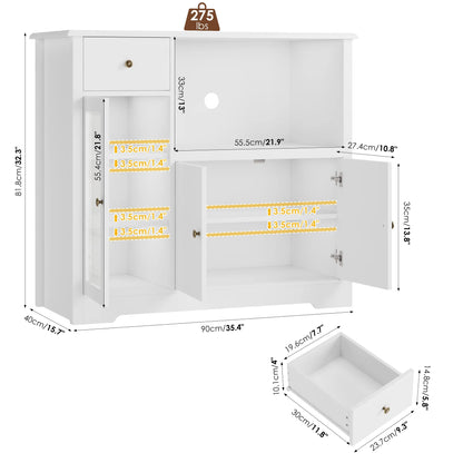 Microwave Cabinet with Hutch