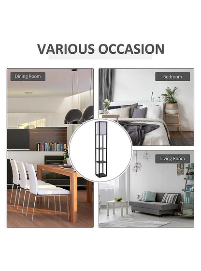 3-Tier Floor Lamp with Shelf