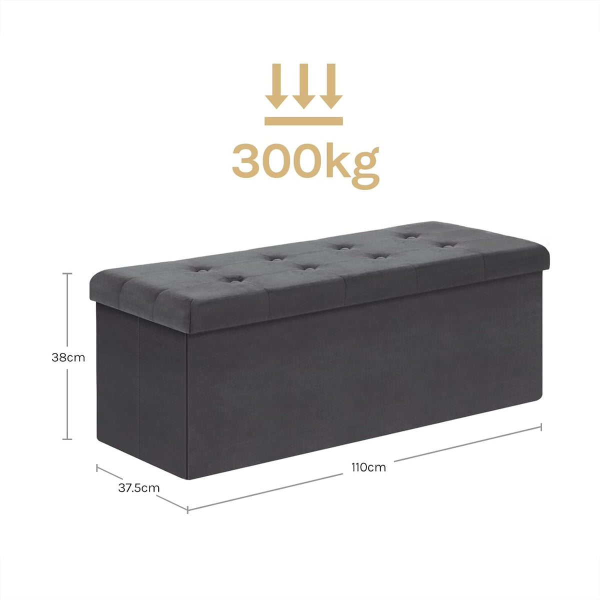 WOLTU Footstool Storage bench (SH73GR)