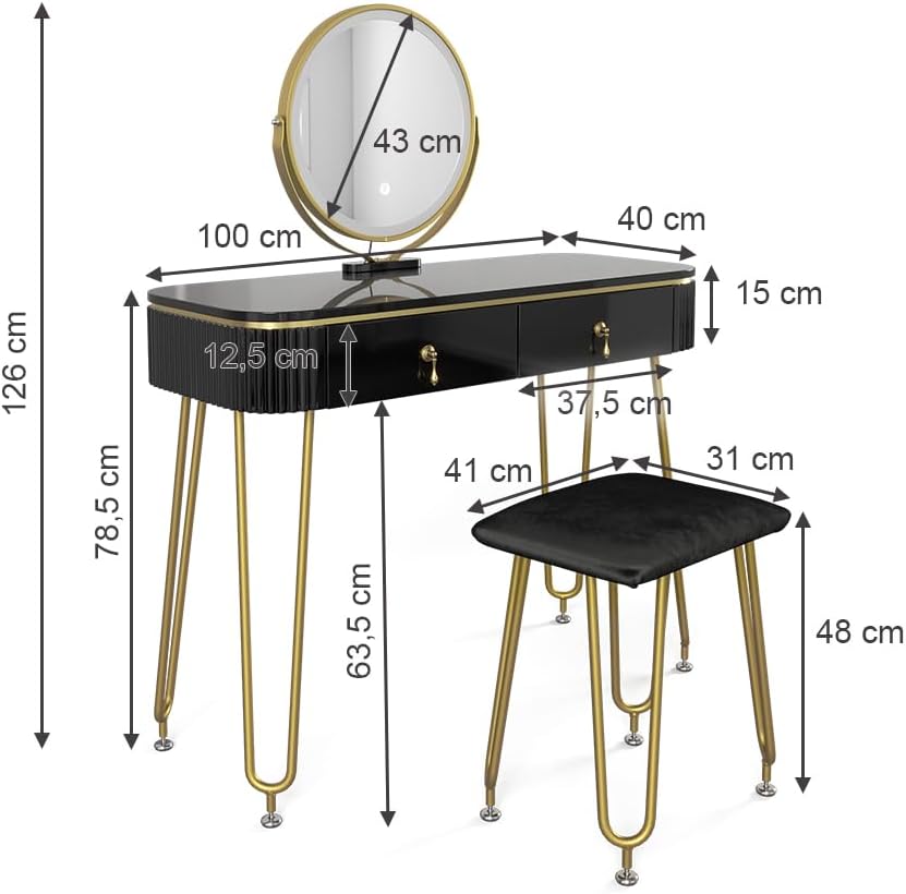 Vicco Grace with LED lighting and stool