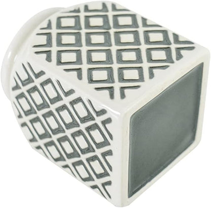 Square Ceramic Canistera With Wooden Lid