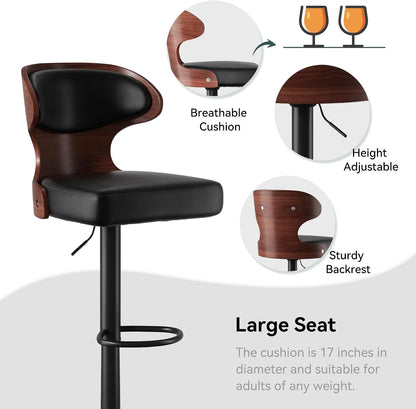 Set of 2 Adjustable Height Bar Stools