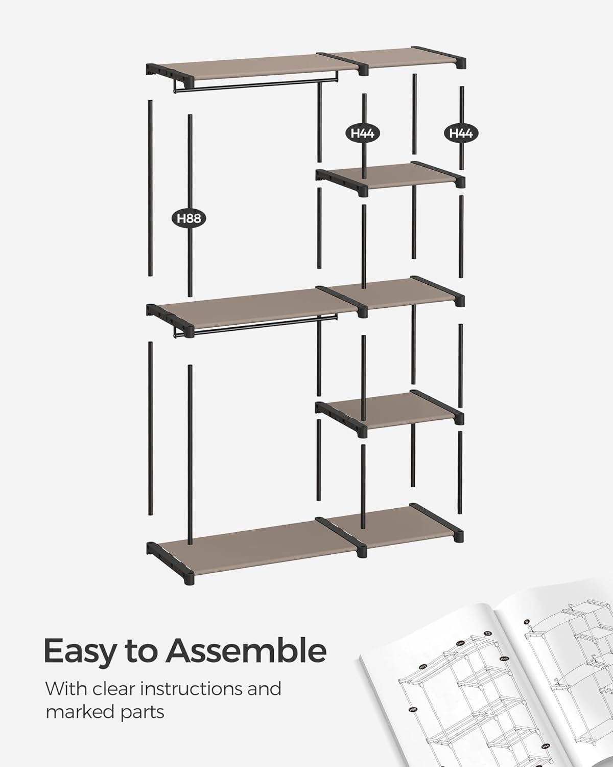 SONGMICS Freestanding Wardrobe RYG026R02