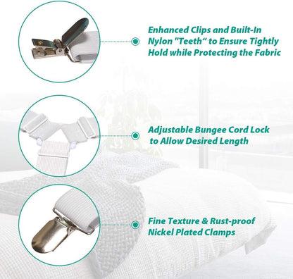 Set of 4 Bed Sheet Clips (20262c)