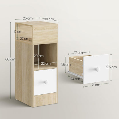 EUGAD Set of 2 Narrow Bedside Tables