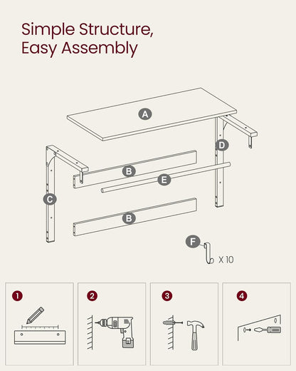 VASAGLE Wall Mounted Coat Rack LCR201B01