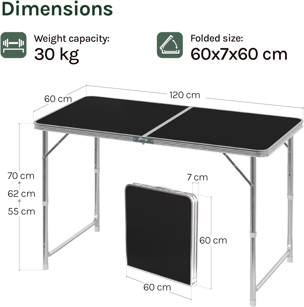 WOLTU Camping Table Picnic Table (CPT8122SZ)