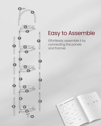 VASAGLE 5-Tier Corner Shelf LGT810B61