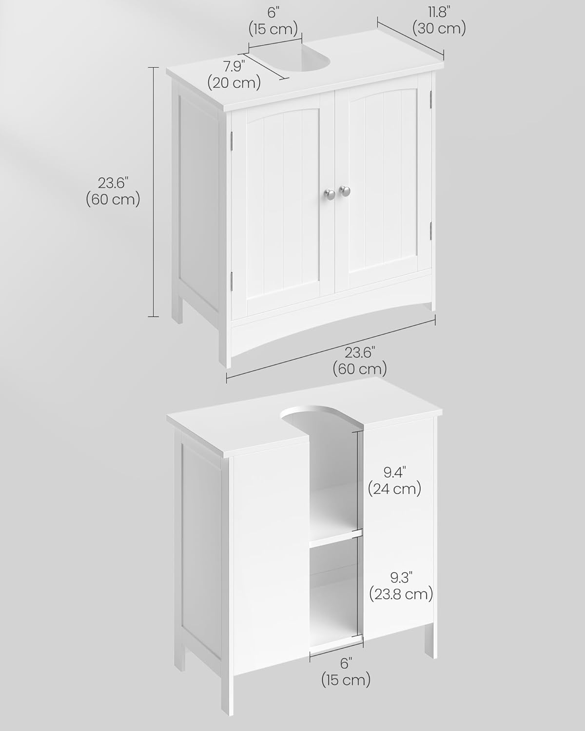 VASAGLE Under Sink Storage Cabinet BBC01WT