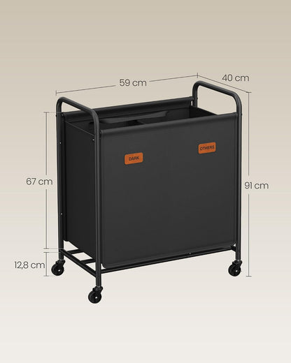 SONGMICS Laundry Basket with Wheels (RLS210B01)
