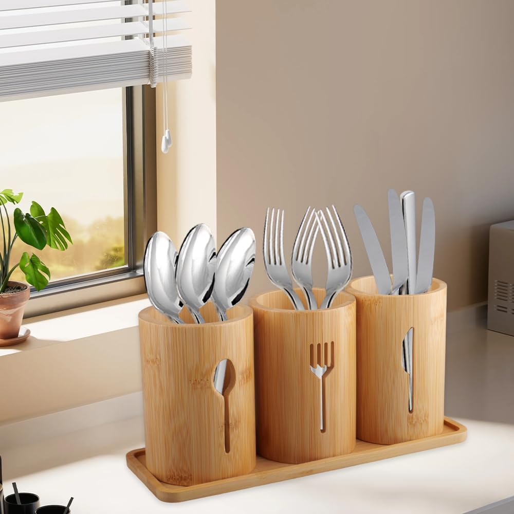 Bamboo Kitchen Utensils Holder