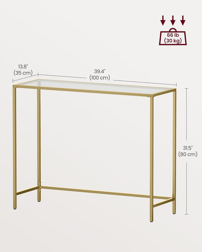 VASAGLE Tempered Glass Sofa Table