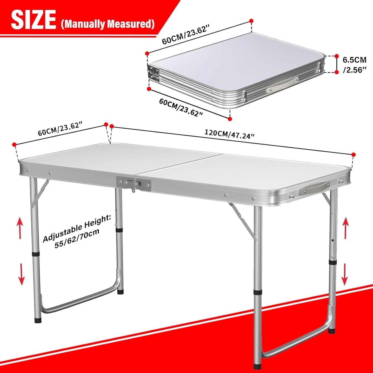 WOLTU Adjustable Height Folding Table (CPT8128EI)