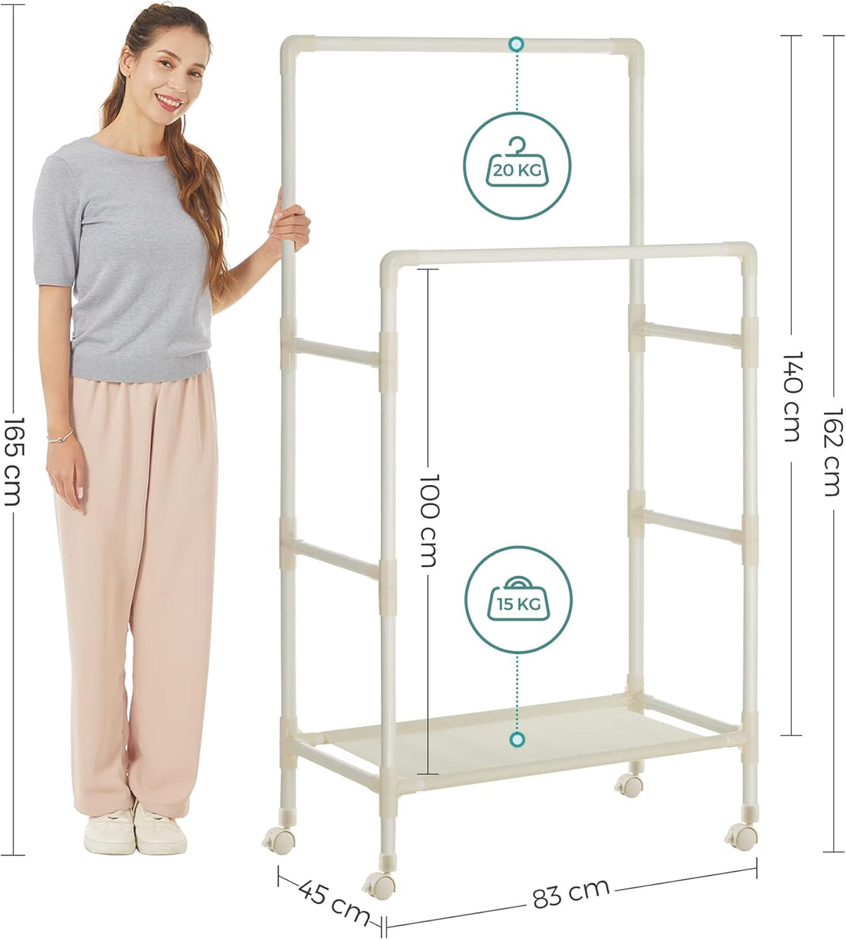 SONGMICS Metal Clothes Rack RDT101W02