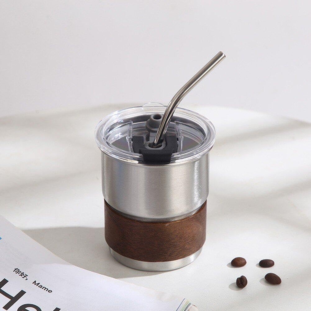 Stainless Steel Coffee Cup with Sleeves and Straw (20263c)