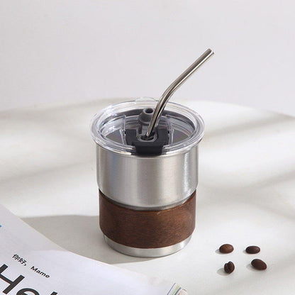 Stainless Steel Coffee Cup with Sleeves and Straw (20263c)