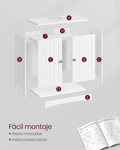 VASAGLE Under Sink Storage Cabinet BBC01WT