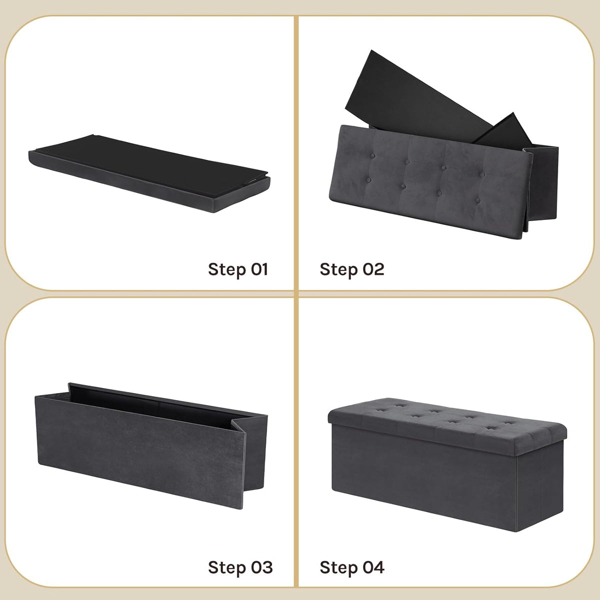 WOLTU Footstool Storage bench (SH73GR)