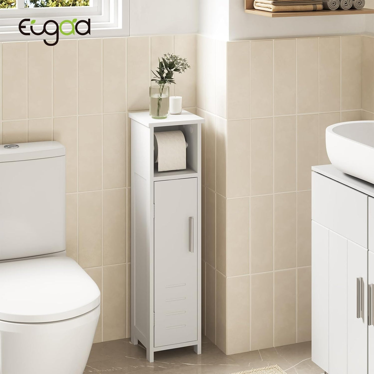 Bathroom Cabinet  with Toilet Roll Holder