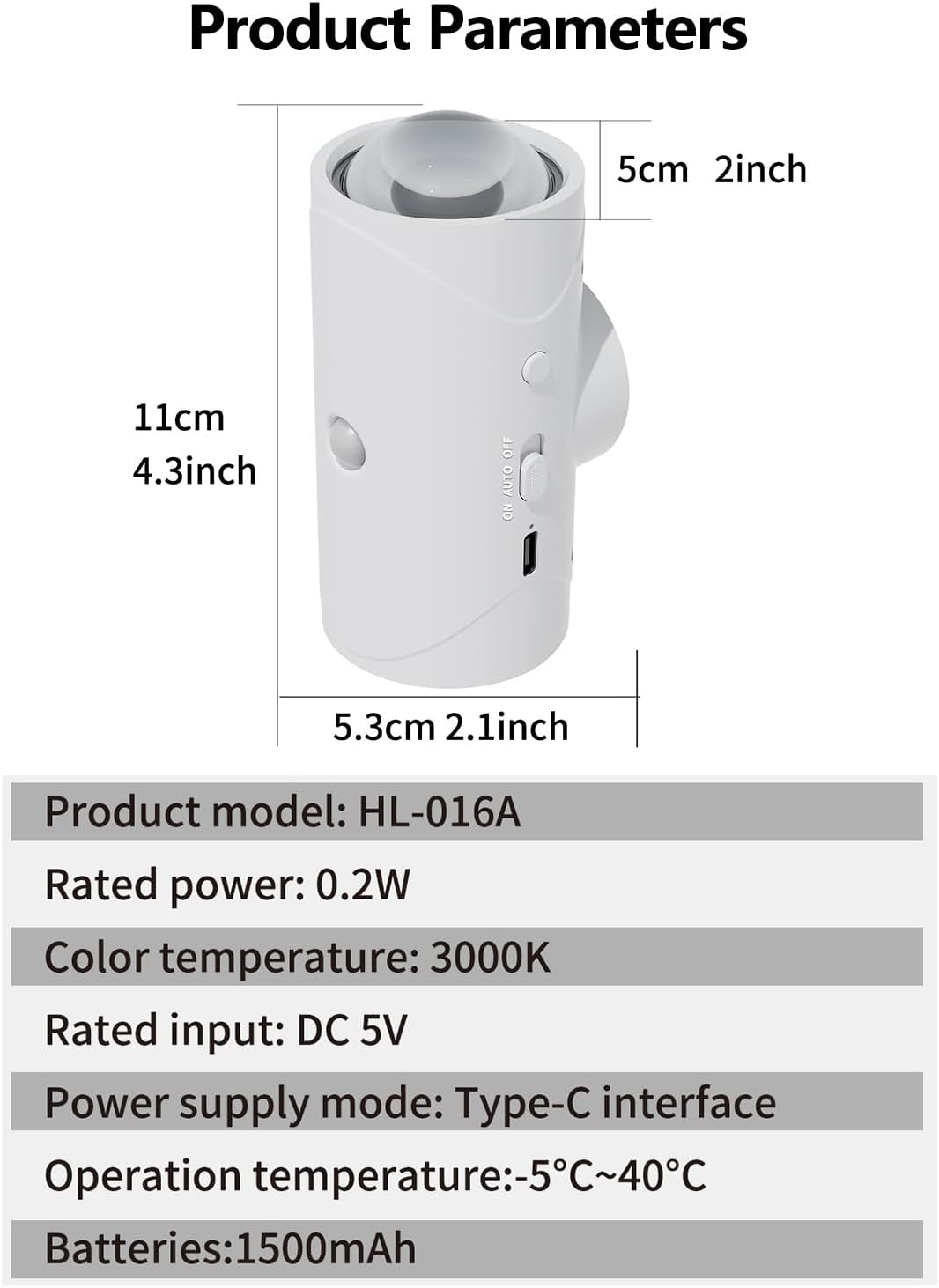 Set of 2 Wireless Wall Lamp with Motion Sensor and Switch