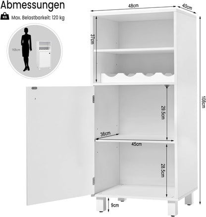 WOLTU Kitchen Cabinet with Wine Rack (KSK01WS)