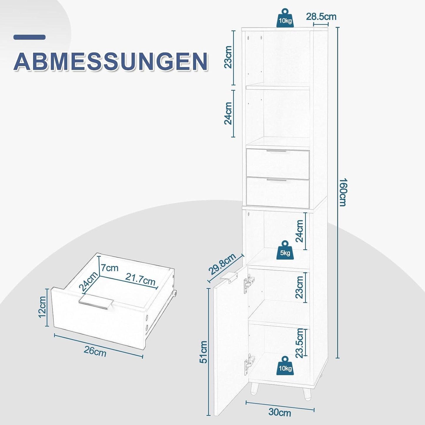 EUGAD Tall Cabinet