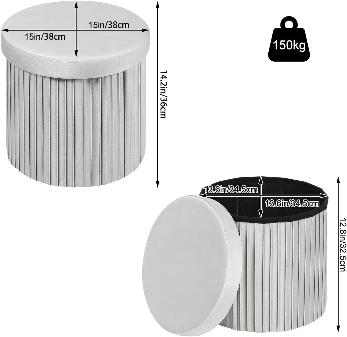 WOLTU Round Stool with Storage Space (SH89CM)