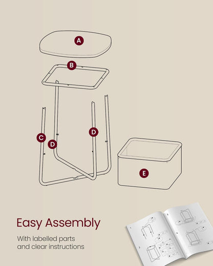 VASAGLE Side Table (LET229W10)