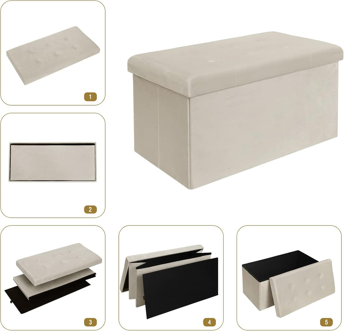 WOLTU Footstool Storage bench (SH70CM)