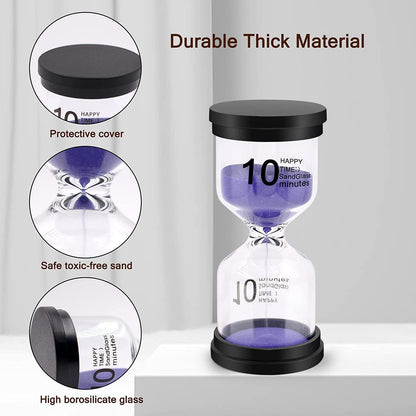 Set of 6 Glass Sand Hourglass Timer