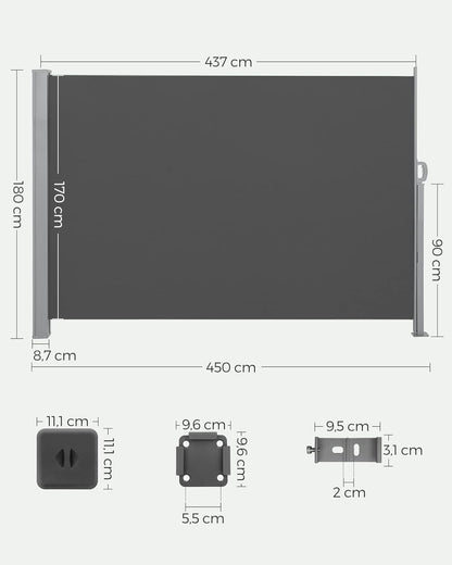 Songmics Extendible Side Awning with Steel Box (GSA589G01)