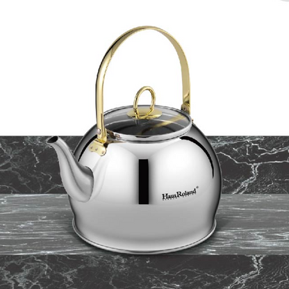 Stainless Steel Tea Kettle with Glass Lid