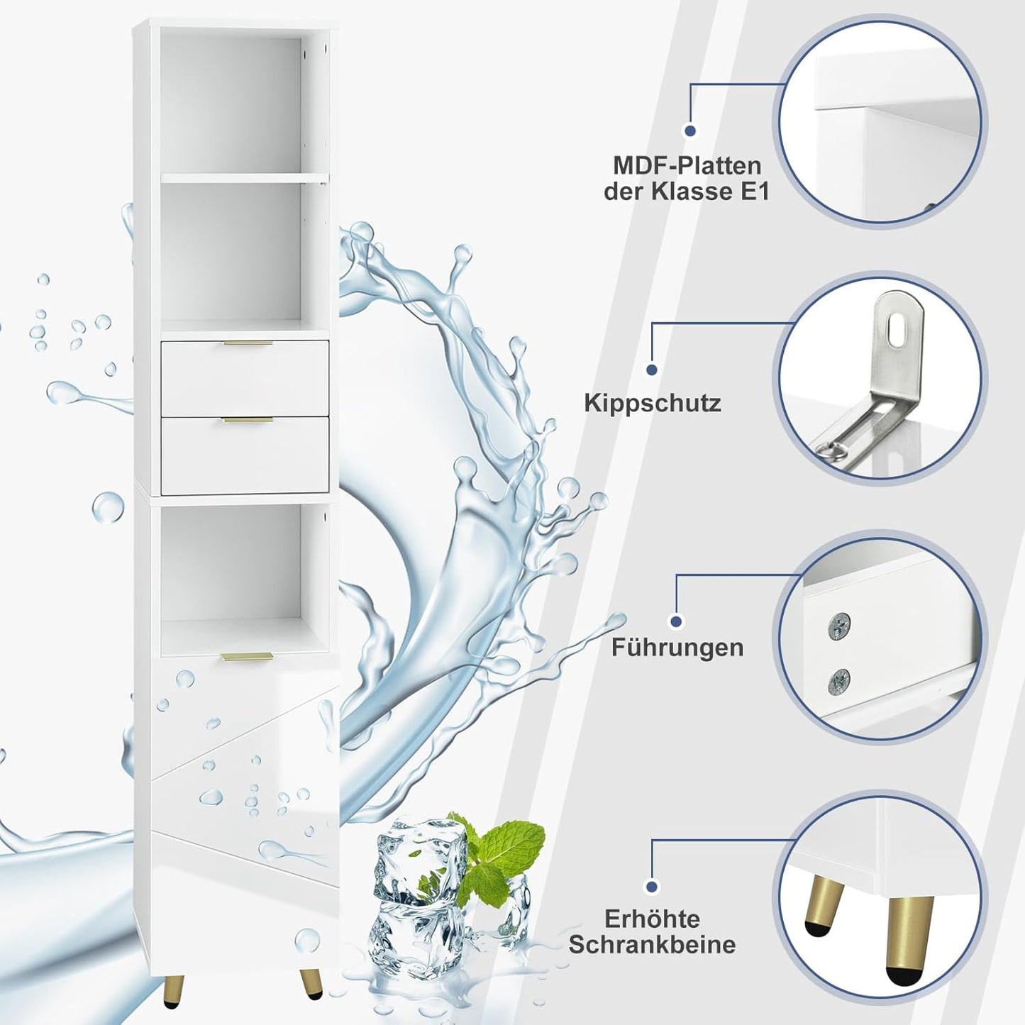 EUGAD Tall Cabinet