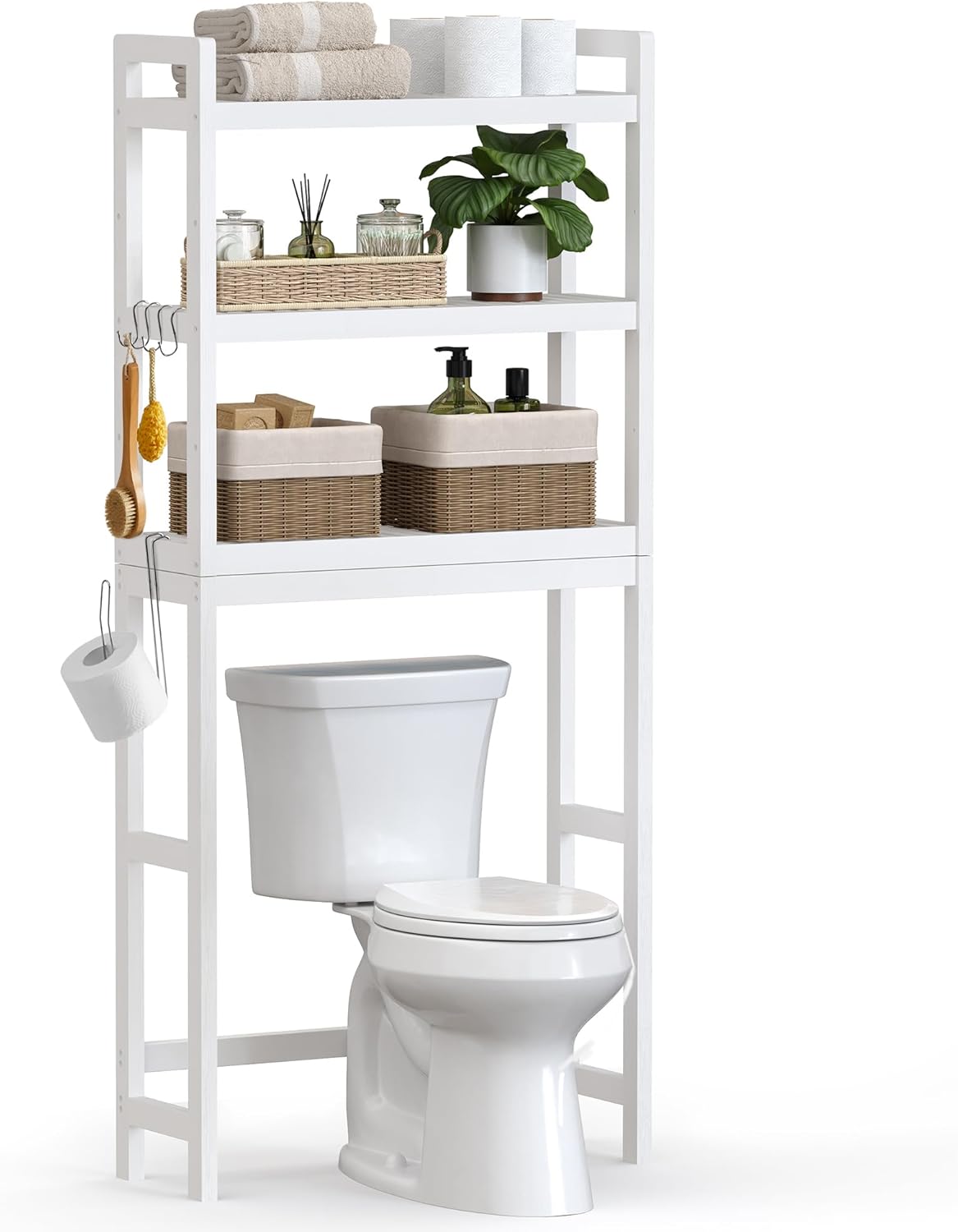 SONGMICS Over The Toilet Storage Organize BTS01WT