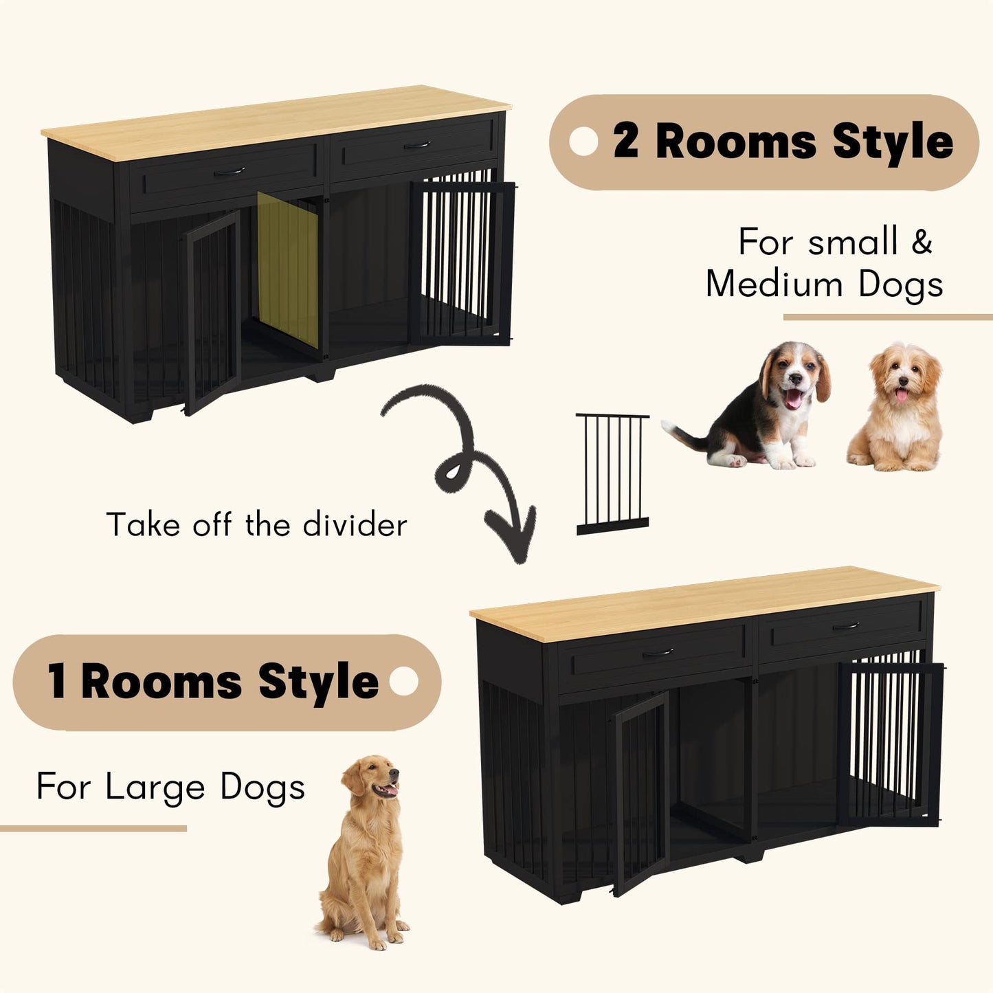 Wooden Dog Crate Cage (2026150c)