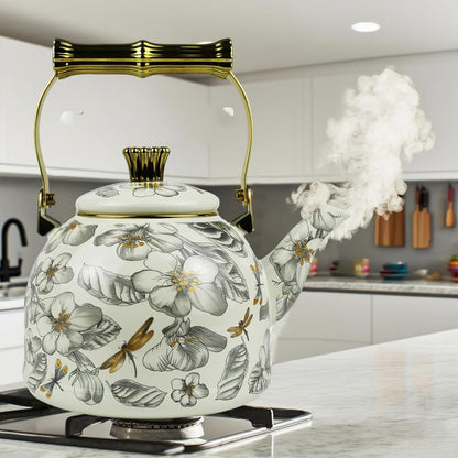 Vintage Enamel Tea Kettle