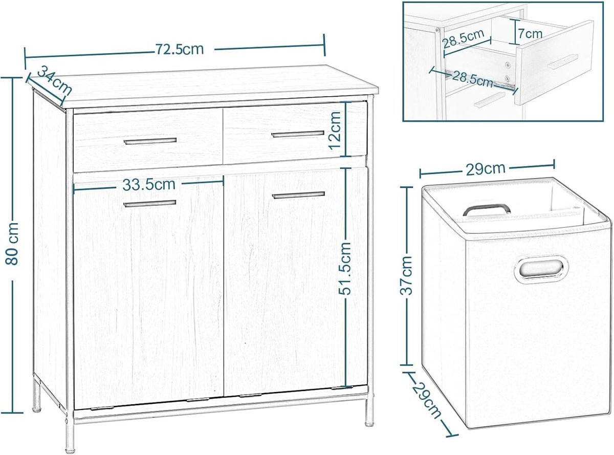 EUGAD Bathroom Cabinet with 2 Foldable Laundry Bags