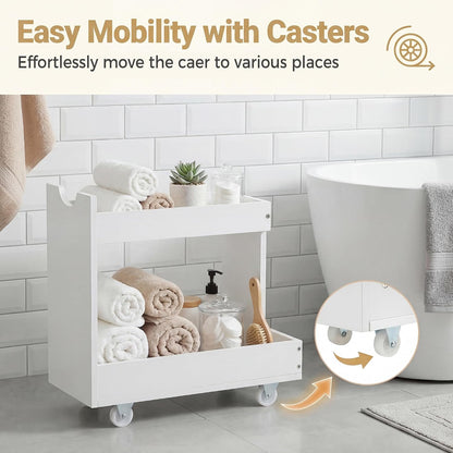 Bathroom Side Cabinet with Wheels